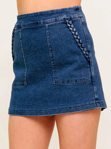 Stitched Skirt in Denim