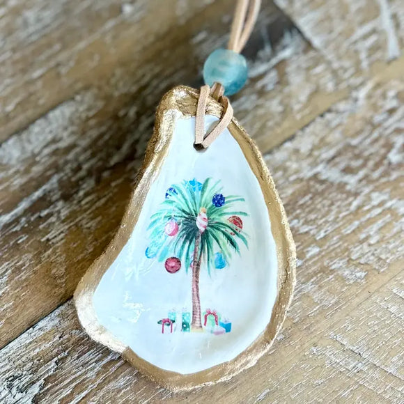 Coastal Christmas Palm Ornament