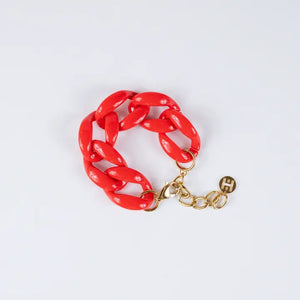 Resin Red Chain Bracelet