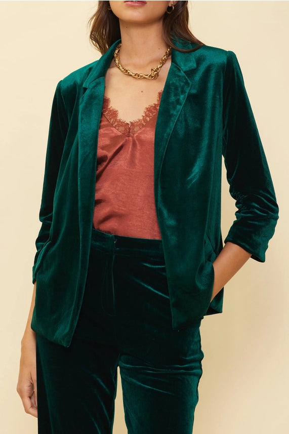 Meet Me Under the Mistletoe Blazer- Green