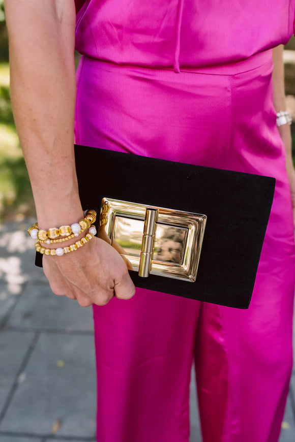 Black Velvet Lillian Clutch