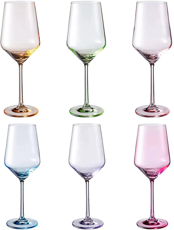 Individual Assorted Pastel Wine Glasses