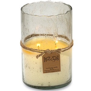 Clear Glass Hurricane Candle- Grapefruit Pine